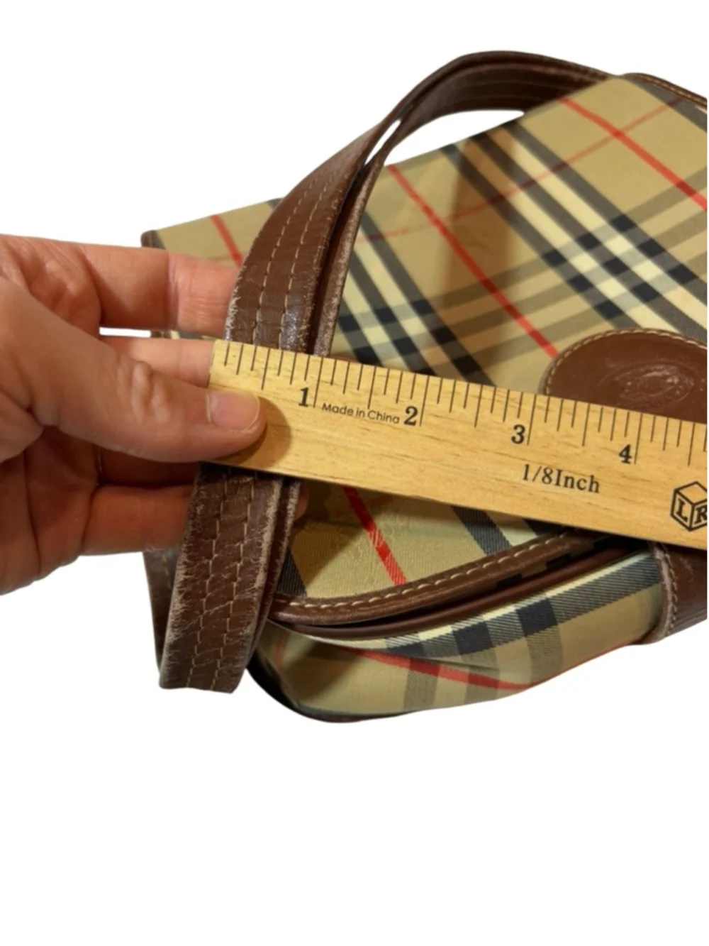 Burberry Nova Check Mini Shoulder Bag Canvas Leather Vintage Y2K - Picture 4 of 14